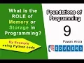 Role of Memory and Storage in Programming by example using Python Code