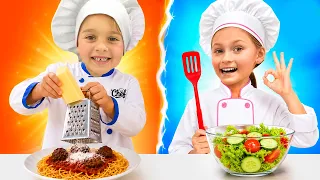 Alice y sus amigos jugando en la cafetería - Una historia divertida con juguetes de cocina