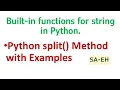 Python split String split Built-in functions in Python CBSE split with examples