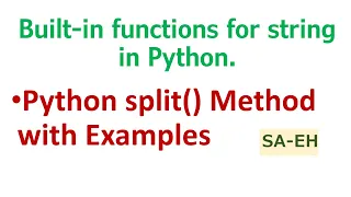 Python split String split Built-in functions in Python CBSE split with examples