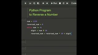 program to reverse a number