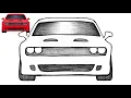How to Draw a Dodge Challenger Hellcat Easy Step-by-Step Muscle Car Drawing Tutorial