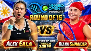 🔴LIVE! ALEX EALA vs DIANA SHNAIDER • ROUND OF 16 - 2026 NINGBO OPEN • COMMENTARY & WATCHALONG