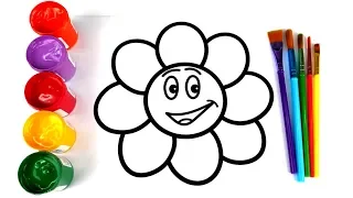Learn Colors with Flower Coloring Pages Learn Rainbow Colors Songs For Kids