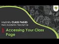 MyUnity New Academic Year Set Up Accessing Your Class Page