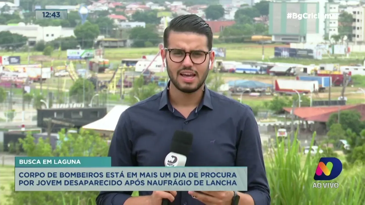 Seguem as buscas pelo jovem desaparecido em naufrágio em Laguna