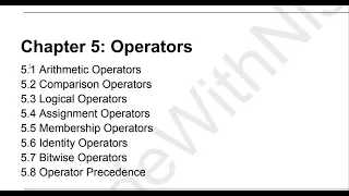 Python Operators Explained Arithmetic Comparison Logical Python Tutorial in Hindi chapter - 5