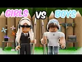 Download Lagu BOYS vs GIRLS BUILD BATTLE in 99 NIGHTS IN THE FOREST