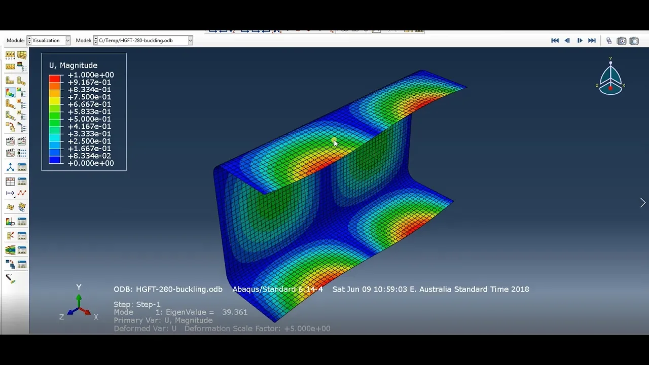 ABAQUS: eigenvalue buckling analysis of C section column under compression (1)