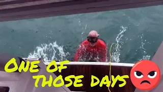 Bad Sailing day -Tangled Rudder, Morning Squalls and Engine repairs Ep. 87