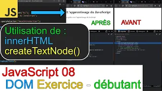 JavaScript08 - Using innerHTML and createTextNode with createElement and appendChild