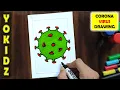 CORONAVIRUS DRAWING HOW TO DRAW CORONAVIRUS EASY DRAWING COVID 19 VIRUS DRAWING