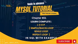 Chapter-21 Loop Simple Basic While Repeat loop in SQL with example MySQL database