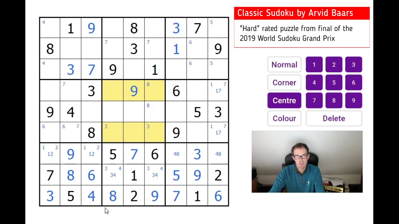 "Hard" Sudoku Masterclass:  2 Minutes 26 Seconds!