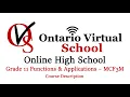 MCF3M - Grade 11 Functions Applications
