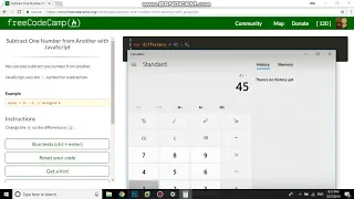 Subtract One Number from Another with JavaScript free code camp Dani