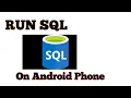 how to run SQL commands on phone SQL on phone SQL statements on android phone code