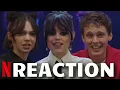 Download Lagu WEDNESDAY Cast Rewatch Their Favorite Scenes With Jenna Ortega | Behind The Scenes Talk | Netflix