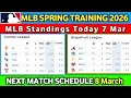 2026 MLB Spring Training Standings 7 Mar - Cactus Grapefruit League Updates