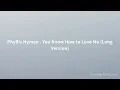 Phyllis Hyman - You Know How to Love Me (Long Version) [Lyrics]