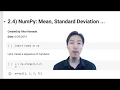 2 4 NumPy Mean Standard Deviation