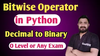 Bitwise Operator in Python o level computer course decimal to binary conversation