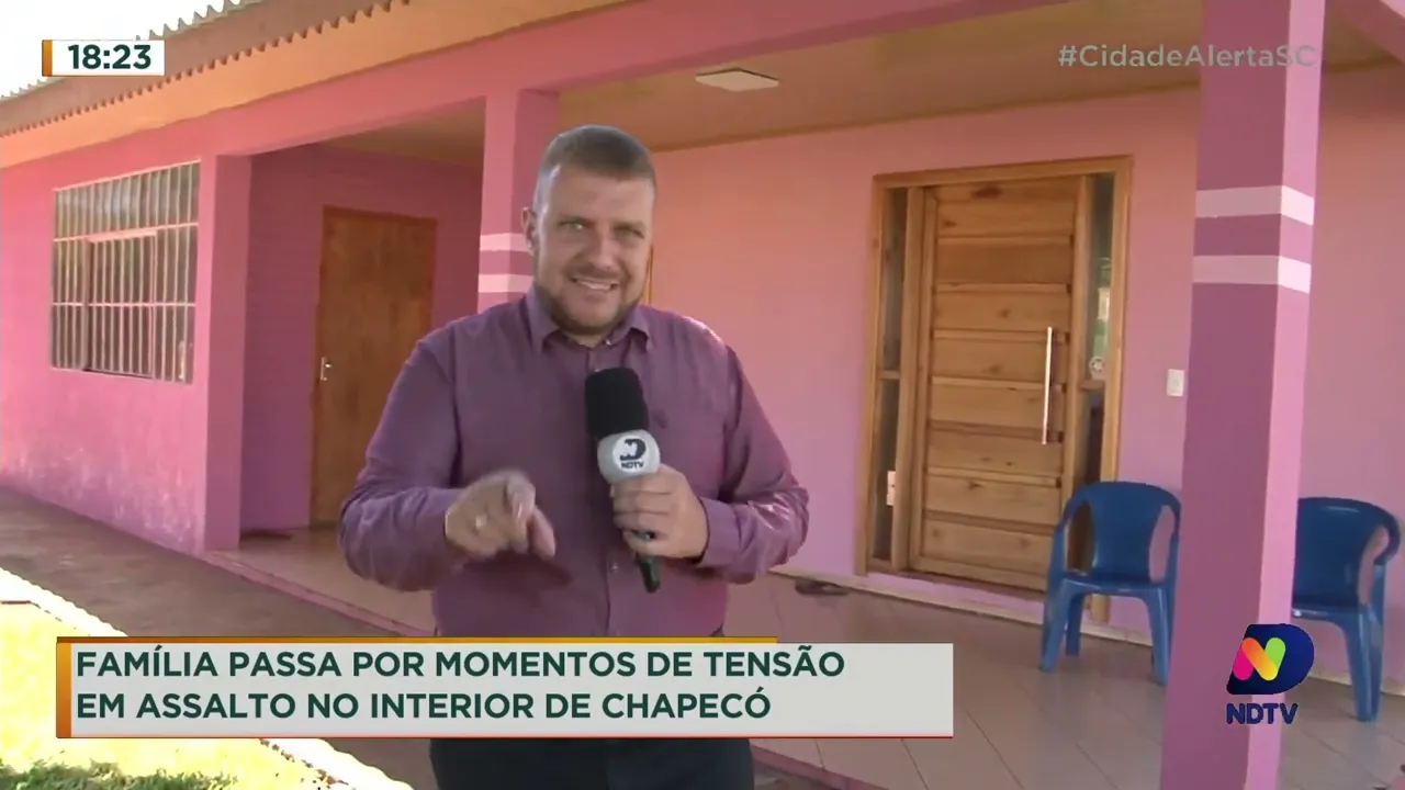 Família passa por momentos de tensão em assalto no interior de Chapecó