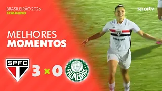 SÃO PAULO 3 X 0 PALMEIRAS | MELHORES MOMENTOS | 5ª RODADA BRASILEIRÃO FEMININO 2026 | sportv