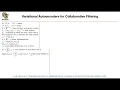 VAEs for Collaborative Filtering Lecture 83 Part 1 Applied Deep Learning Supplementary