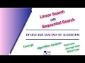 Linear Search Sequential search Algorithm Analysis Lec 12 Design Analysis of Algorithm