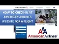 TRAVEL TIPS AMERICAN AIRLINES HOW TO CHECK-IN AT AMERICAN AIRLINES WEBSITE