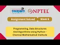 Programming Data Structures And Algorithms Using Python Week 6 NPTEL Answers 2025