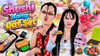 THỬ TẠO HÌNH SHUSHI BẰNG ĐẤT SÉT - VÊ VÊ CHANNEL