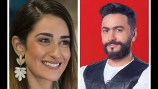 تامر حسني يغني  عيش بشوقك  للصم والبكم    وأمينة خليل تبدع في الغناء دندنها