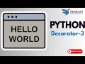 Decorators in Python Advanced Decorator Concepts Python Tutorial Chapter 20 - Part 3