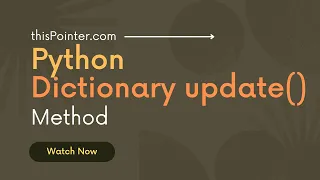 Python Dictionary Update Method