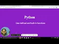 User defined function and built-in function Python