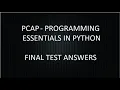 PCAP - PROGRAMMING ESSENTIALS IN PYTHON FINAL TEST ANSWERS CISCO