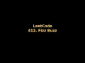 LeetCode 412 Fizz Buzz