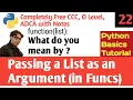 Passing List to Function in Python Hindi Passing List as Argument to Function Hello DHIRENDRA