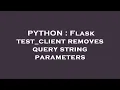 PYTHON Flask test - client removes query string parameters