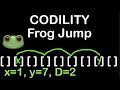 Frog Jump in C and Python Codility Solutions Lesson 3
