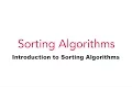 Introduction to Sorting Algorithms