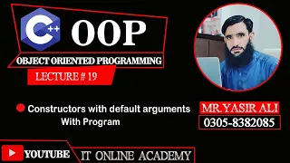 19 Constructors with default arguments in C with program C Tutorials for beginner