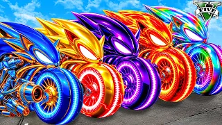 Qué MOTO DE SONIC es LA MÁS RÁPIDA en GTA 5 ?? (Sonic movie mod)