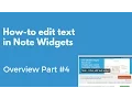 How to edit text in the Note WordPress plugin