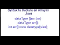 1-D Array in java Explained in Hindi