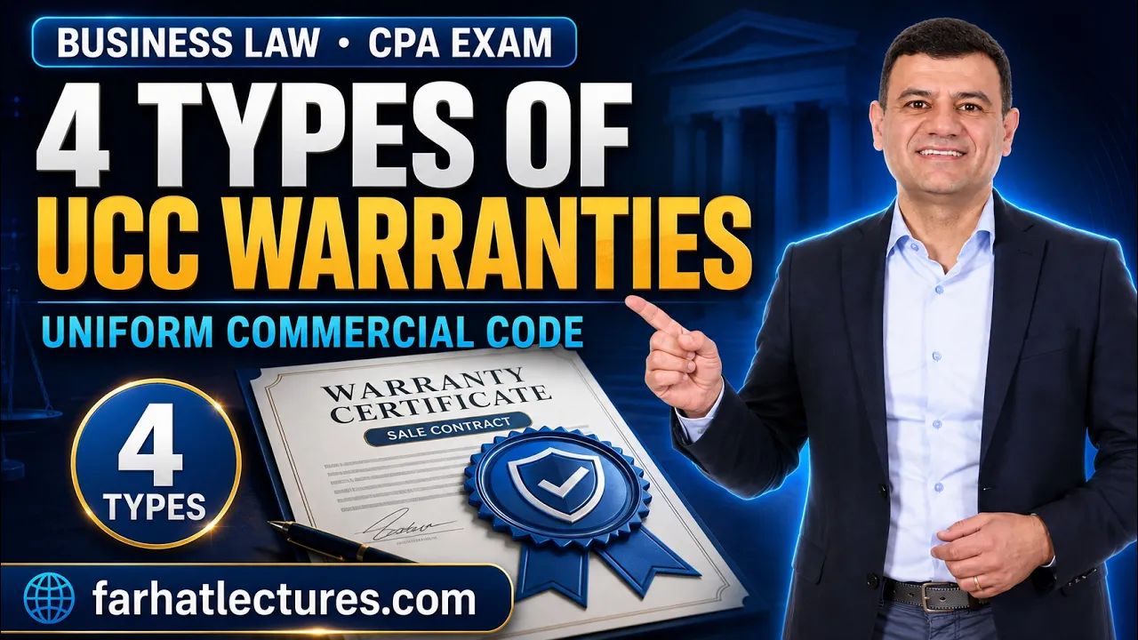 4 Types of Warranties Under the Uniform Commercial Code UCC | Business Law | CPA Exam