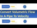 Convert Volumetric Flow in Pipe to Velocity GPM to Feet Per Sec Liters per Min to Meters per Sec