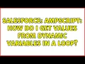 Salesforce AmpScript How do I get values from dynamic variables in a loop 2 Solutions